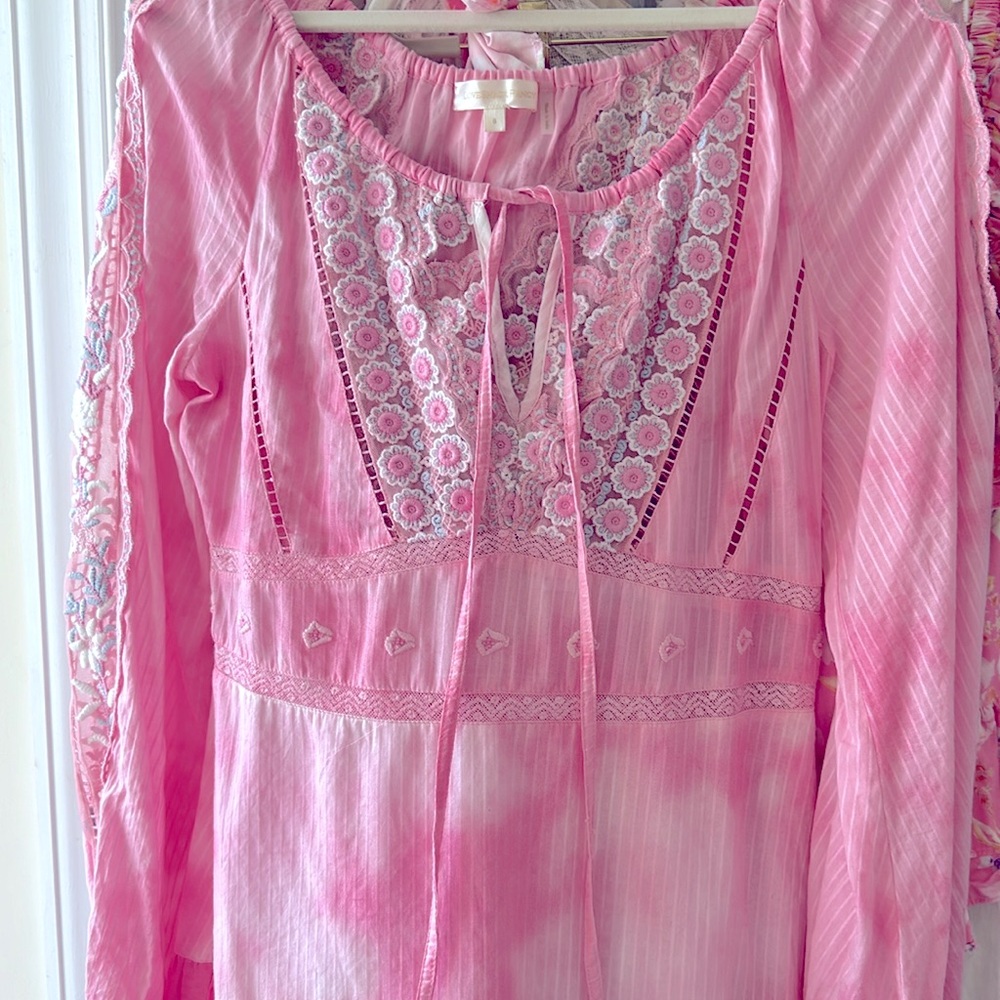 Loveshackfancy Pink Bohemian Lace Dress